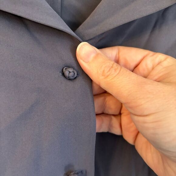 Eileen Fisher Women silk blend collared button down dark purple gray size small. - Picture 4 of 8